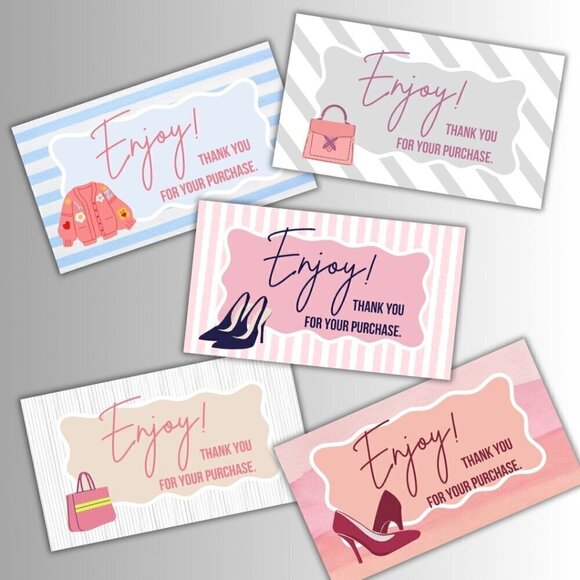 Thank You Cards: 50 Count / 5 Designs - Picture 1 of 7